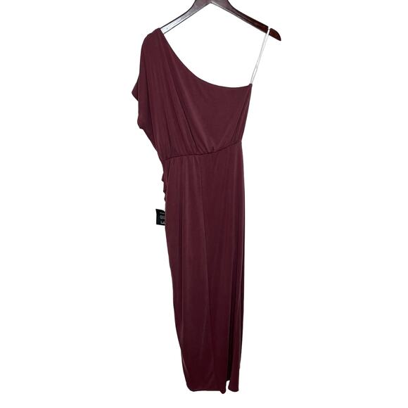 Lulu's Women's Take Me Out One Shoulder Maxi Dress Size Medium Washed Plum - Picture 10 of 12